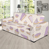 Cakes Pies Tarts Muffins And Eclairs Purple Blueberry Topping Pattern Sofa Slipcover