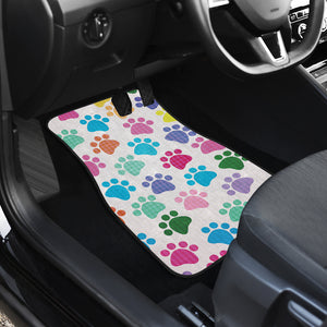 Dog Paws Pattern Print Design 01 Front Car Mats