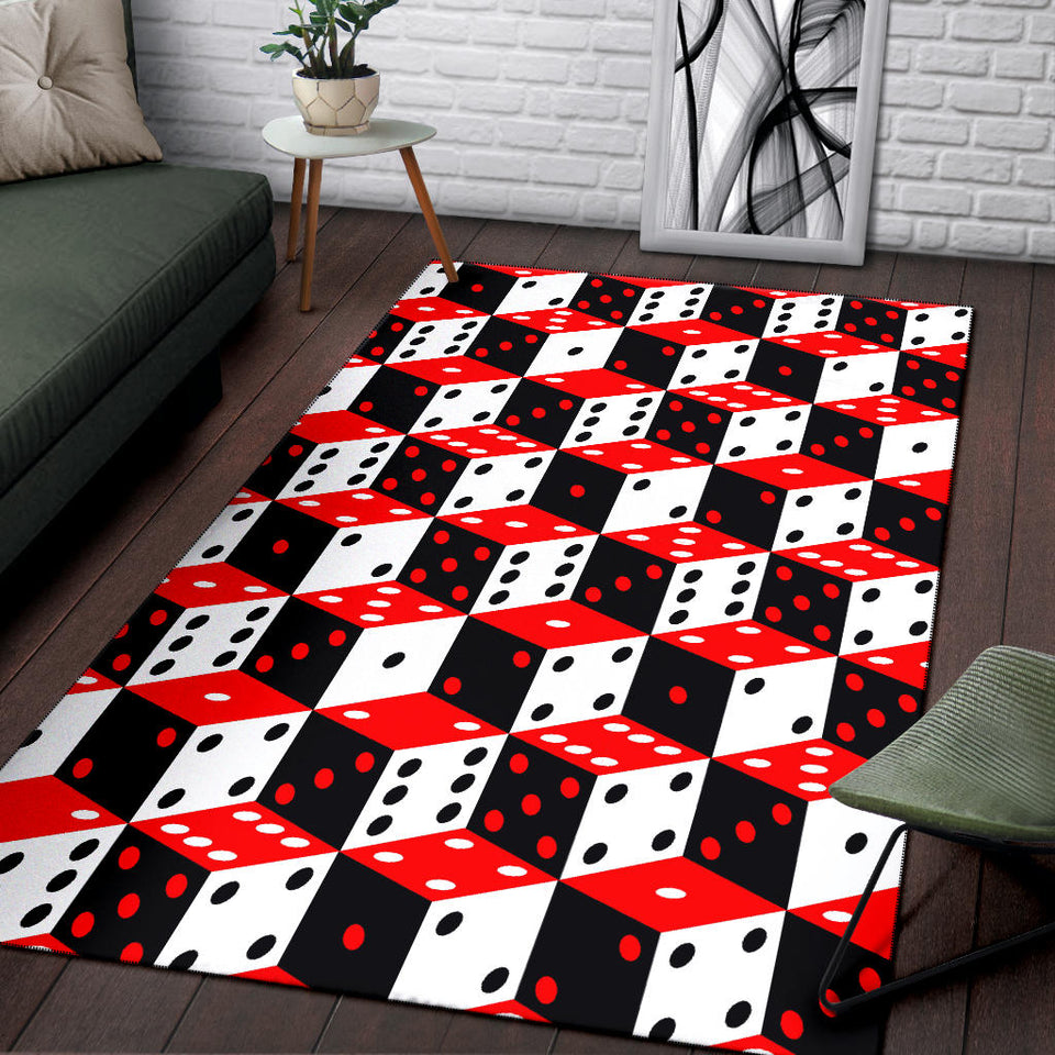 Dice Pattern Print Design 02 Area Rug