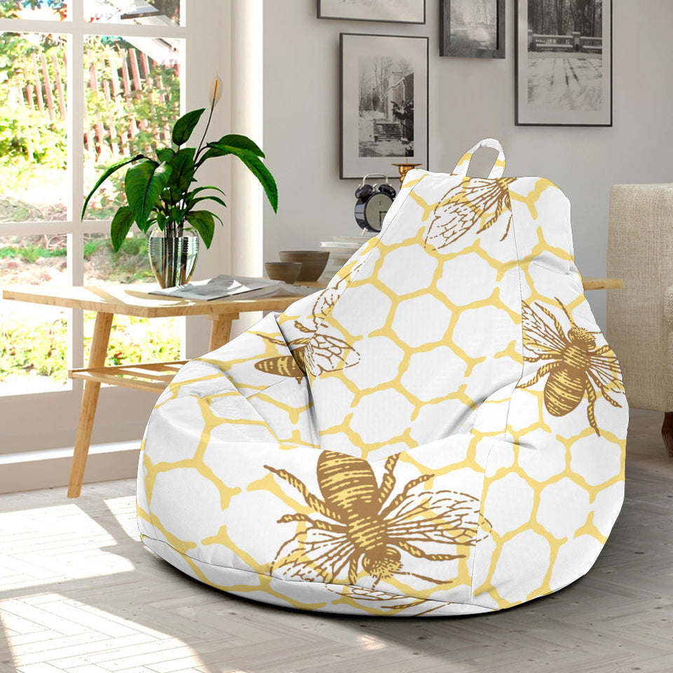 Bee Honeycomb Seamless Design Pattern Bean Bag Cover