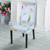 Watercolor Tulips Pattern Dining Chair Slipcover