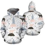 Polar Bears Star Poka Dot Pattern Men Women Pullover Hoodie