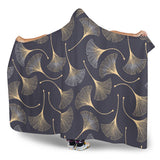 Gold Ginkgo Leaves Hooded Blanket