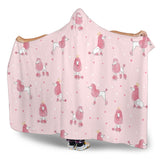 Poodle Dog Pink Color Theme Hooded Blanket