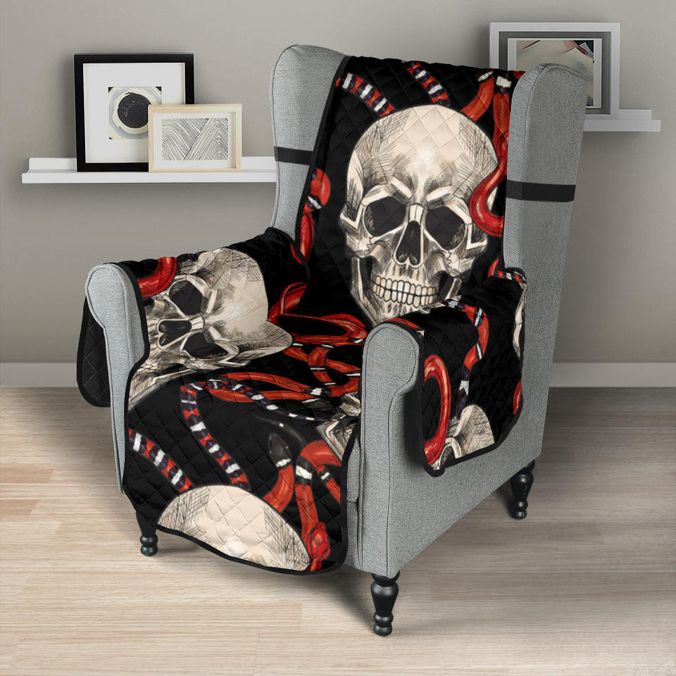 Red snake skull pattern Chair Cover Protector