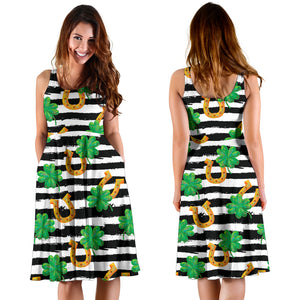 Horseshoes Pattern Print Design 01 Sleeveless Midi Dress