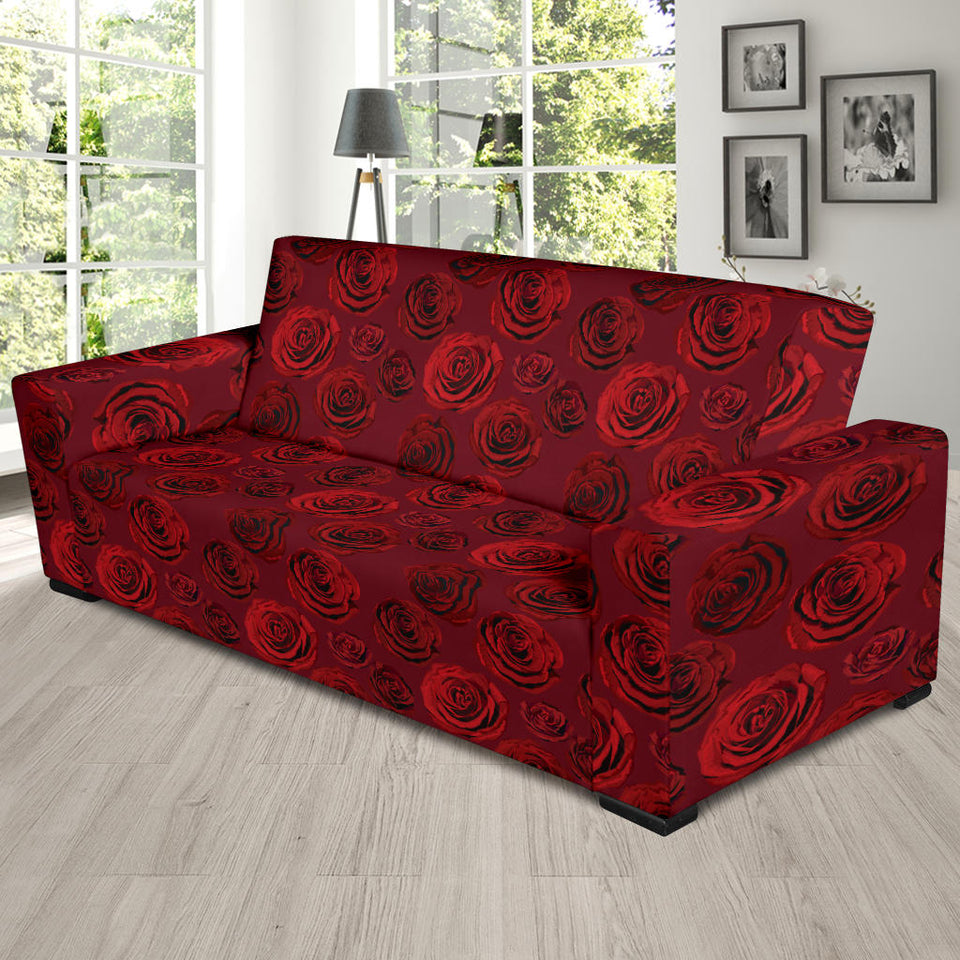 Rose Pattern Print Design 03  Sofa Slipcover