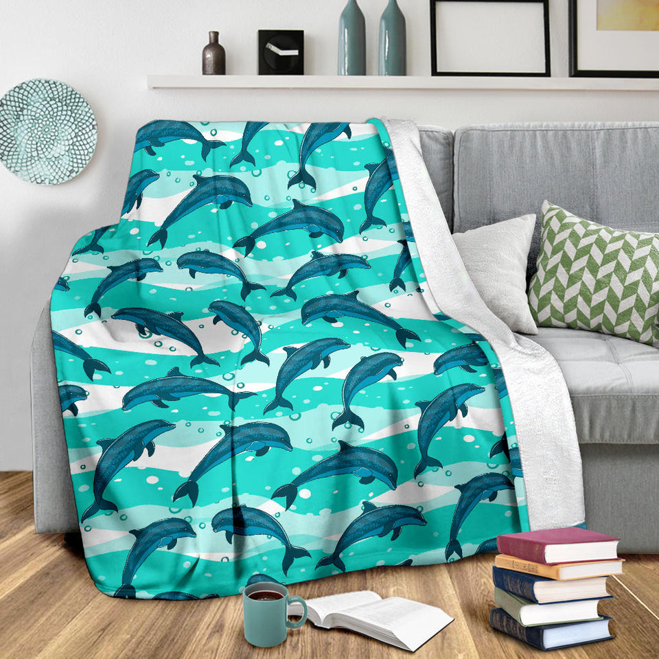 Dolphin Sea Pattern Premium Blanket