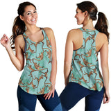 Monkey Palm tree background Women Racerback Tank Top