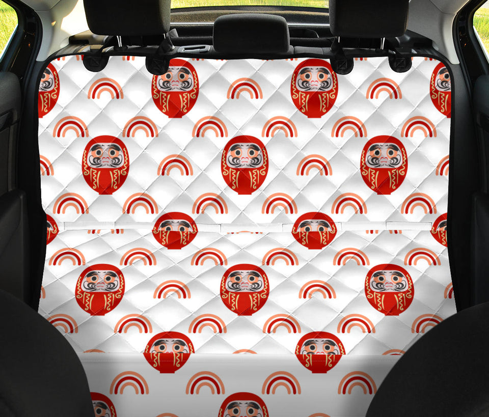 Daruma Japanese Wooden Doll Design Pattern Dog Car Seat Covers