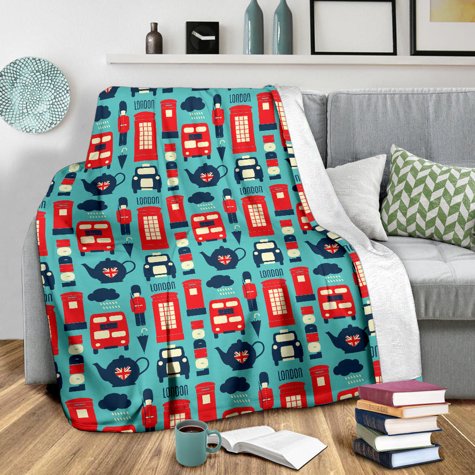 British Pattern Print Design 04 Premium Blanket