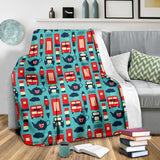 British Pattern Print Design 04 Premium Blanket