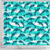 Dolphin Sea Pattern Shower Curtain Fulfilled In US