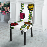 Colorful Apples Leave Zebra Stripe Dining Chair Slipcover