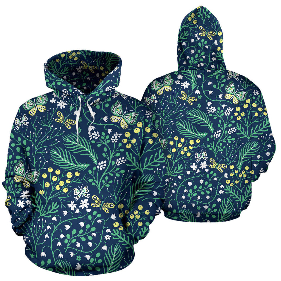 Butterfly Leaves Pattern Men Women Pullover Hoodie