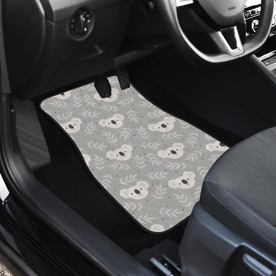 Cute Koala Leaves Pattern Front Car Mats