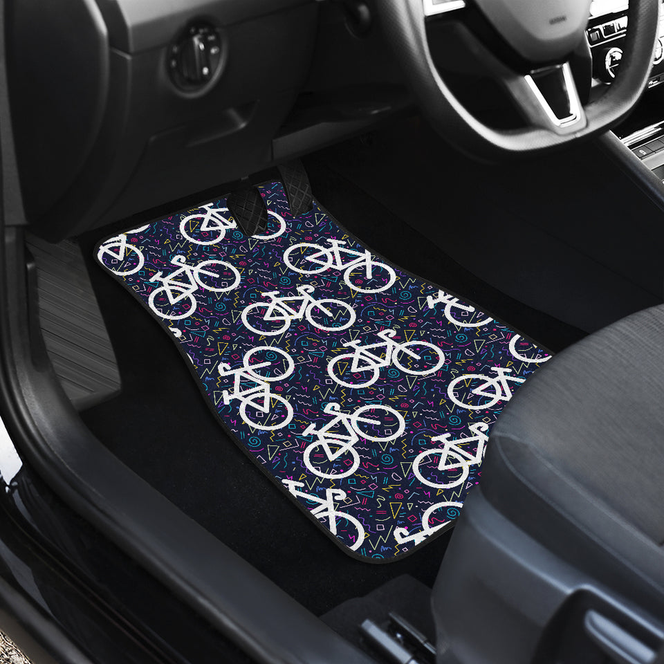 Bicycle Pattern Print Design 03 Front Car Mats