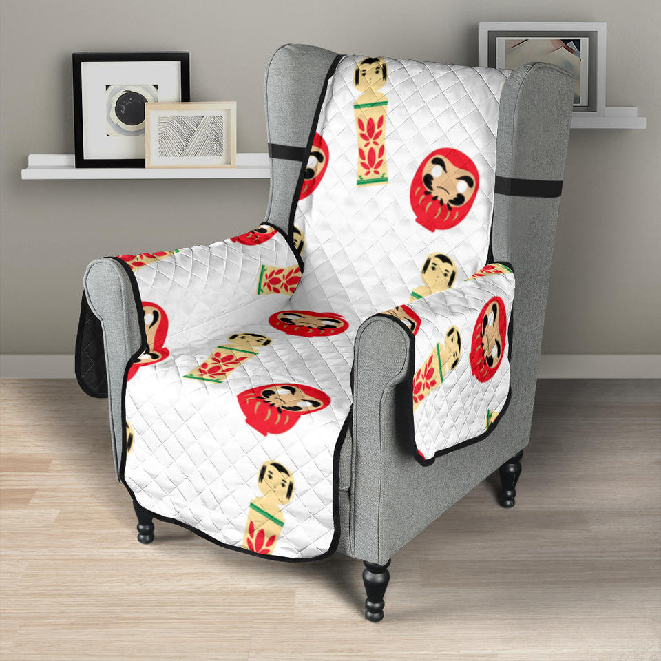 Daruma japanese wooden doll Chair Cover Protector