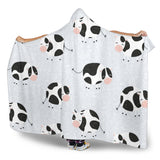 Cute Cows Pattern Hooded Blanket