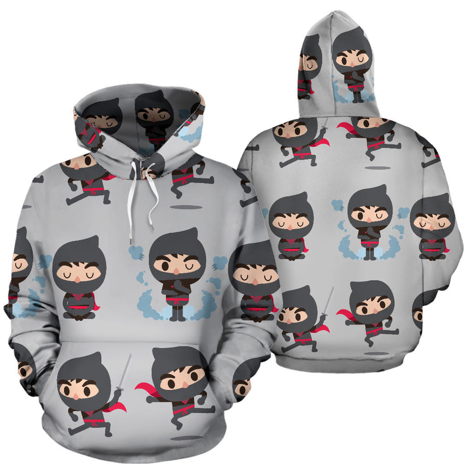 Cute Ninja Pattern Men Women Pullover Hoodie