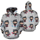 Cute Ninja Pattern Men Women Pullover Hoodie