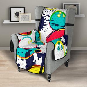 watercolor bowling ball pins Chair Cover Protector