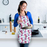 Purple Seahorse Blue Coral Pattern Adjustable Apron