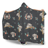 Cute Koala Pattern Hooded Blanket