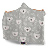 Cute Koala Leaves Pattern Hooded Blanket