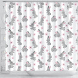 Watercolor Cute Rabbit Pattern Shower Curtain Fulfilled In US