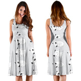 Bull Terrier Pattern Print Design 01 Sleeveless Midi Dress