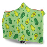 Avocado Pattern Green Background Hooded Blanket