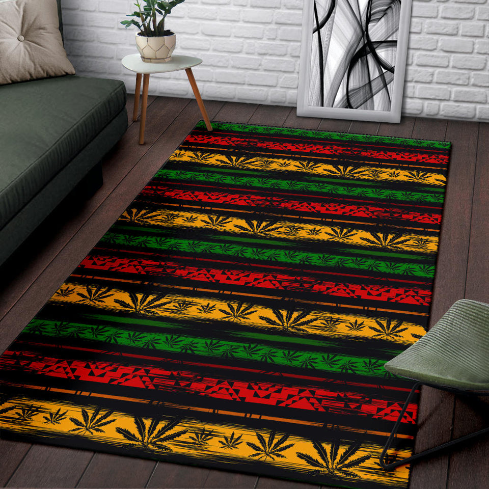 Canabis Marijuana Weed Pattern Print Design 04 Area Rug