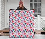Ladybug Pattern Print Design 03 Premium Quilt