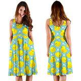 Duck Toy Pattern Print Design 03 Sleeveless Midi Dress