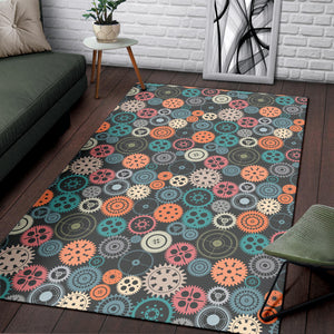 Gear Pattern Print Design 05 Area Rug