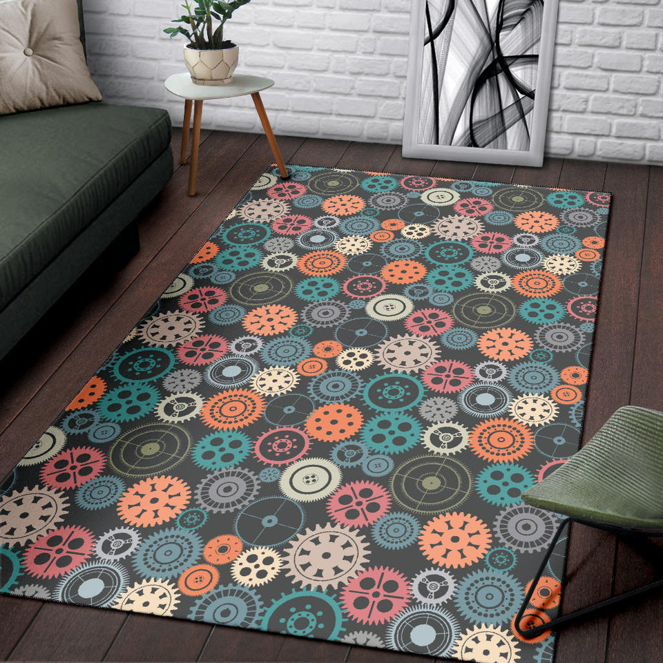 Gear Pattern Print Design 05 Area Rug