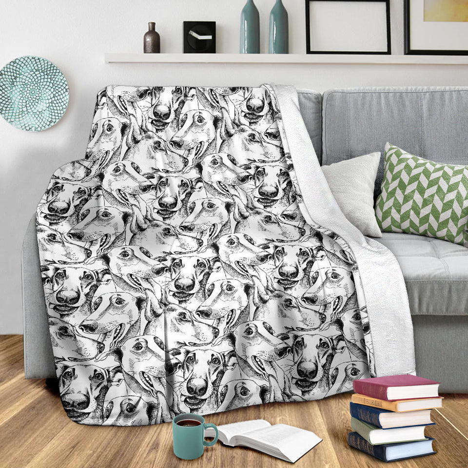 Greyhound Pattern Print Design 01 Premium Blanket