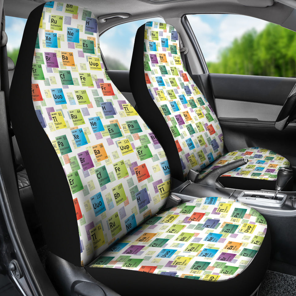 Chemistry Periodic Table Pattern Print Design 05 Universal Fit Car Seat Covers