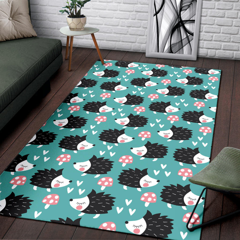 Hedgehog Pattern Print Design 03 Area Rug