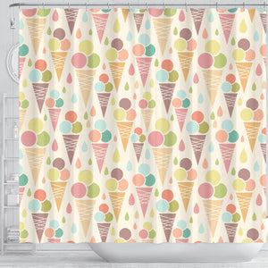Ice Cream Cone Pattern Shower Curtain Fulfilled In US