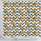 Pizza Design Pattern Shower Curtain Fulfilled In US