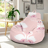 White Swan And Flower Love Pattern Bean Bag Cover