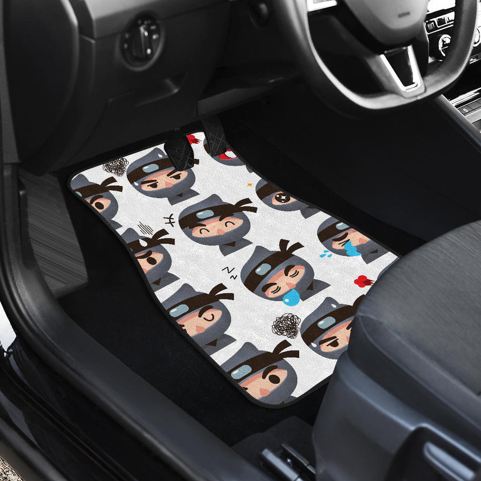 Cute Ninja Design Pattern Front And Back Car Mats