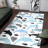 Cute Dolphins Childish Style Pattern Area Rug