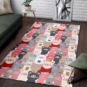 Pig Pattern Print Design 02 Area Rug