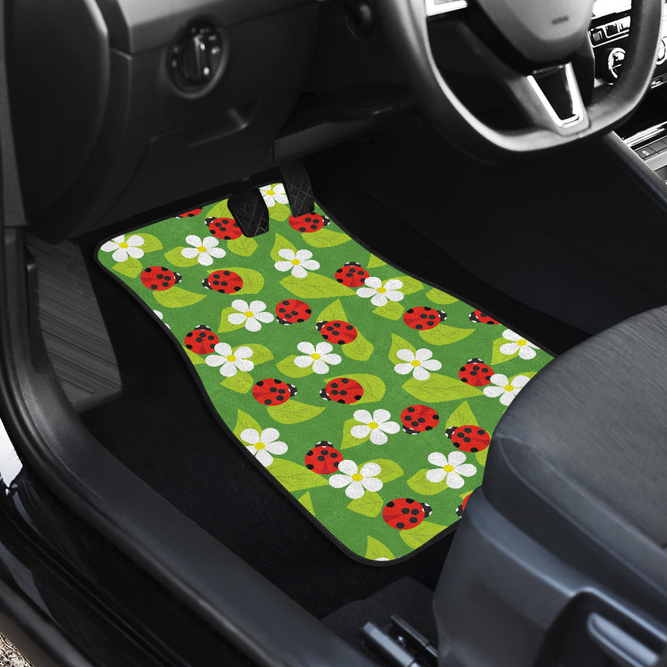 Ladybug Pattern Print Design 01 Front and Back Car Mats
