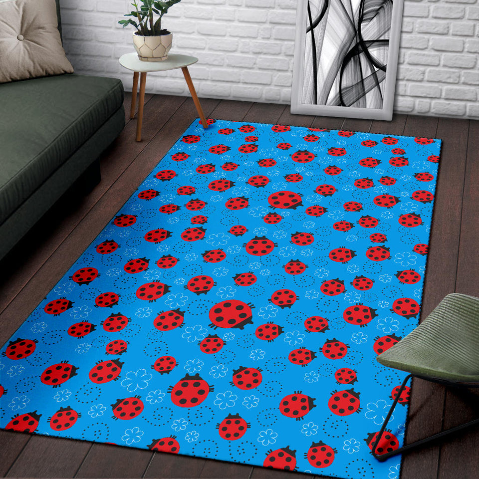 Ladybug Pattern Print Design 02 Area Rug