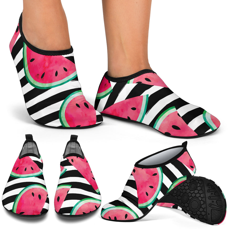 Watercolor Paint Textured Watermelon Pieces Aqua Shoes