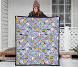 Math Pattern Print Design 04 Premium Quilt
